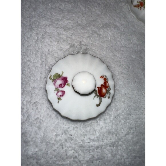 Sugar Bowl W/ Lid And Creamer Set FloralGold Arcs On Rim 2188 by Wurttemberg - Picture 7 of 11